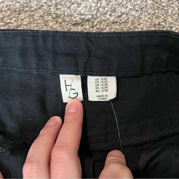 Happily Grey NWT Black Denim Midi Skirt With Slit, Size 5 - Picture 7 of 10